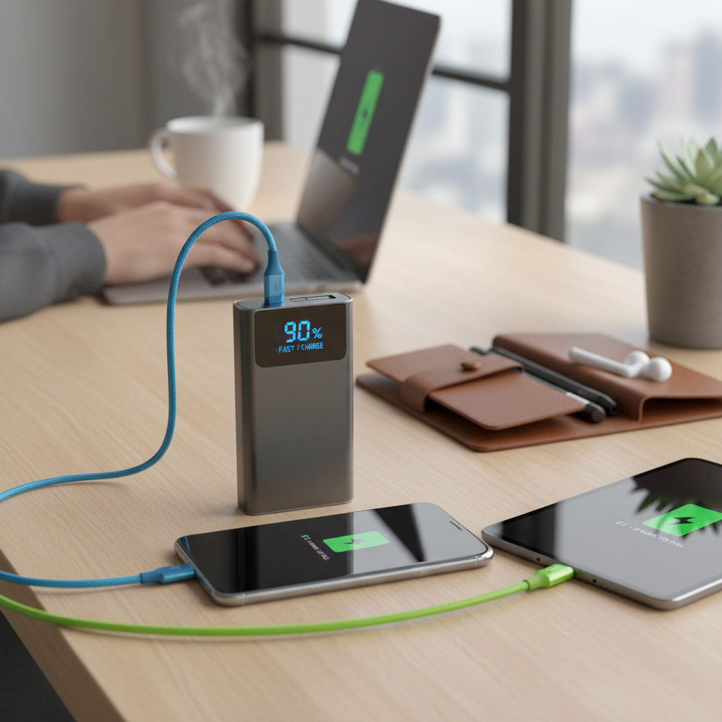 Portable Power Bank 20000mAh - Fast Charging with LED Display